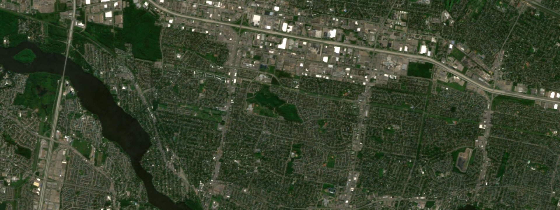 Vue satellite de Dollard-des-Ormeaux