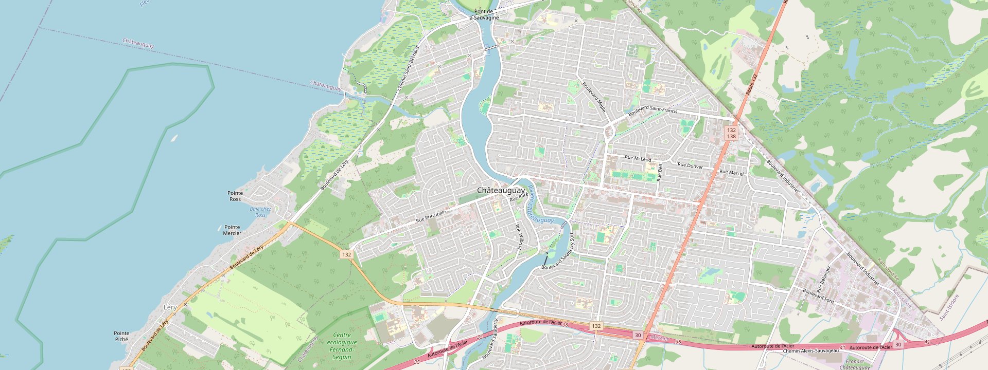 Plan des rues de Châteauguay