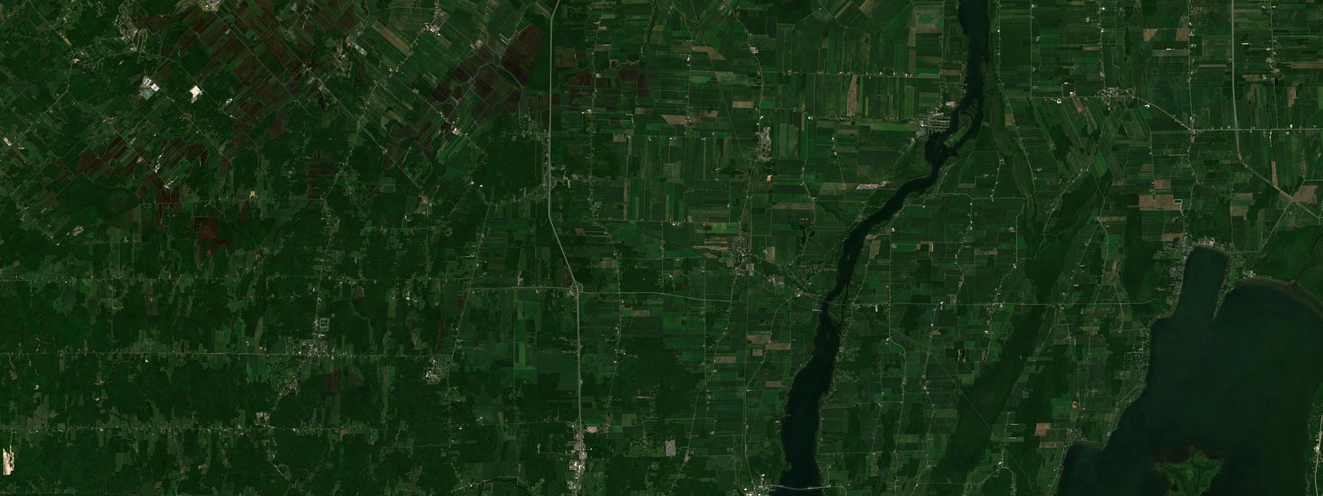 Vue satellite de Saint-Bernard-de-Lacolle