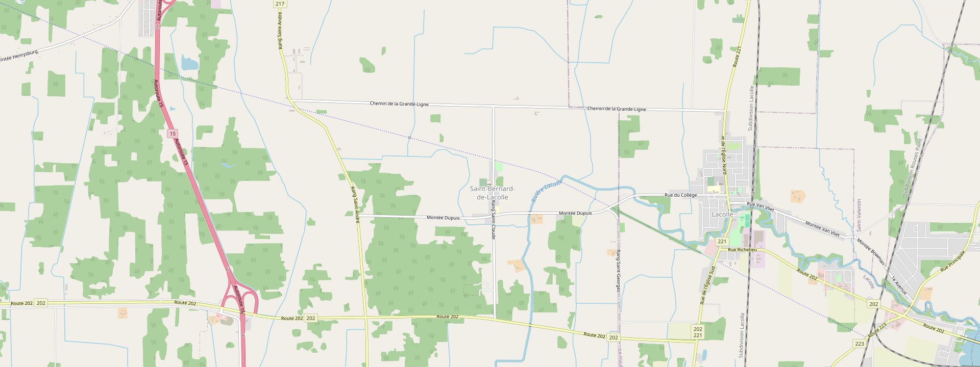 Plan des rues de Saint-Bernard-de-Lacolle