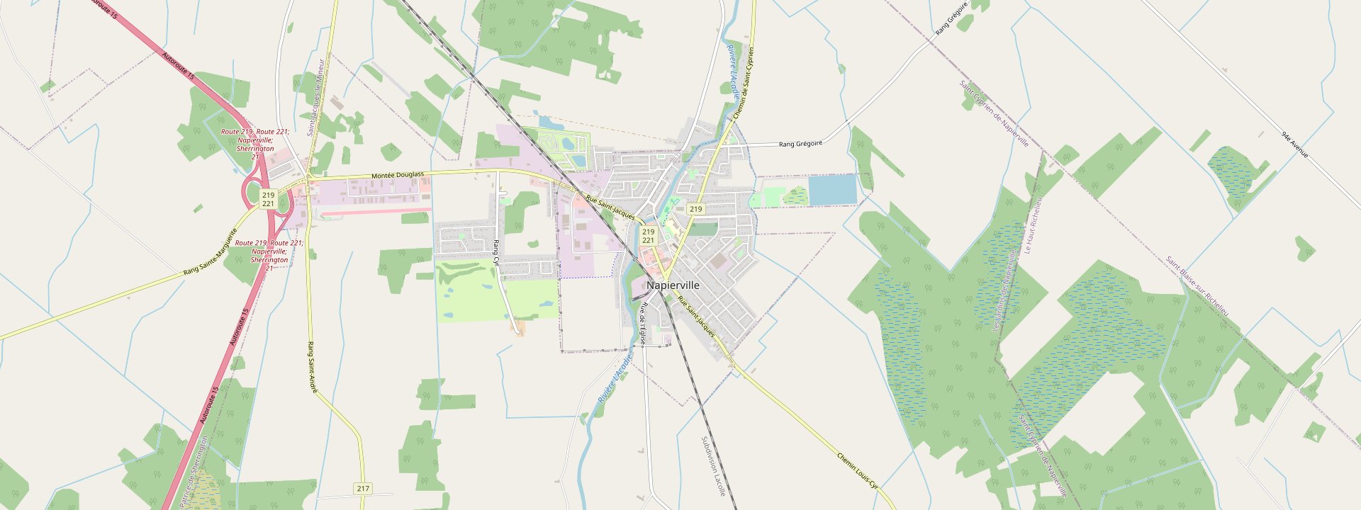 Plan des rues de Napierville