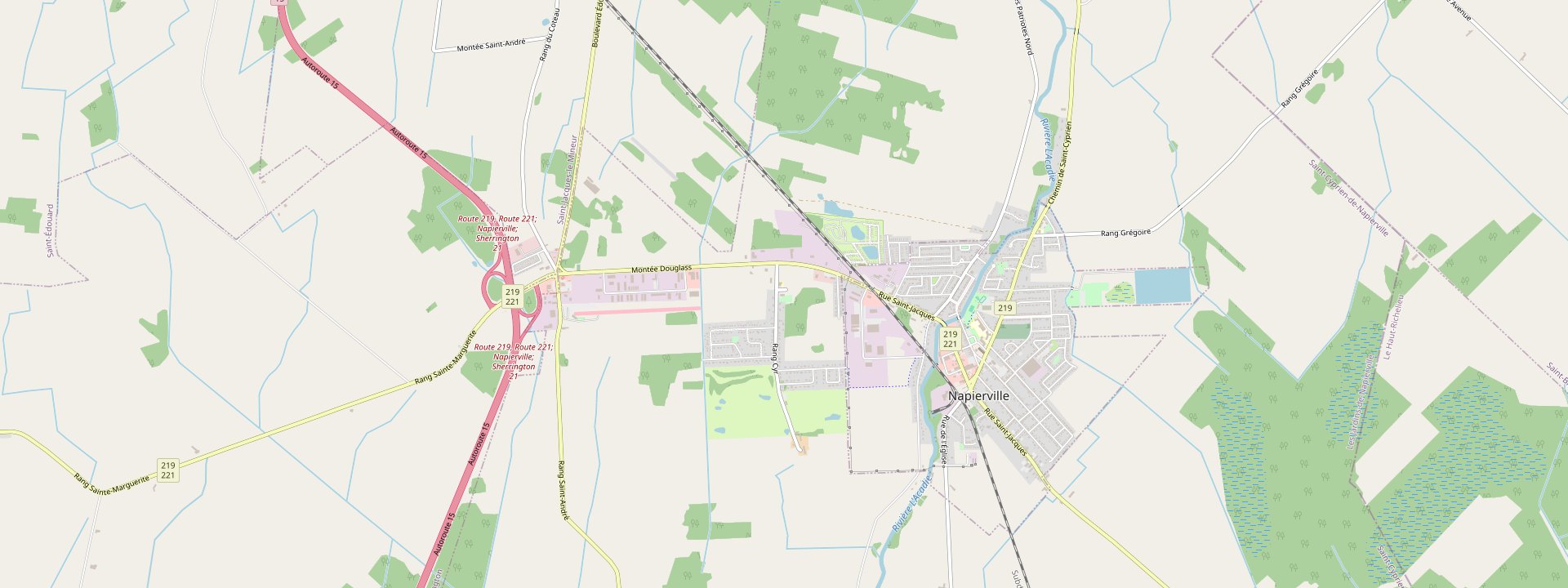 Plan des rues de Saint-Cyprien-de-Napierville