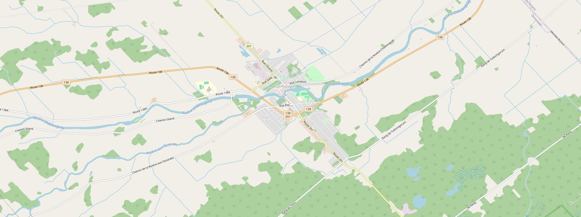 Plan des rues de Ormstown