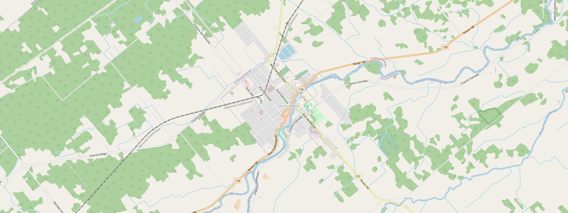 Plan des rues de Huntingdon