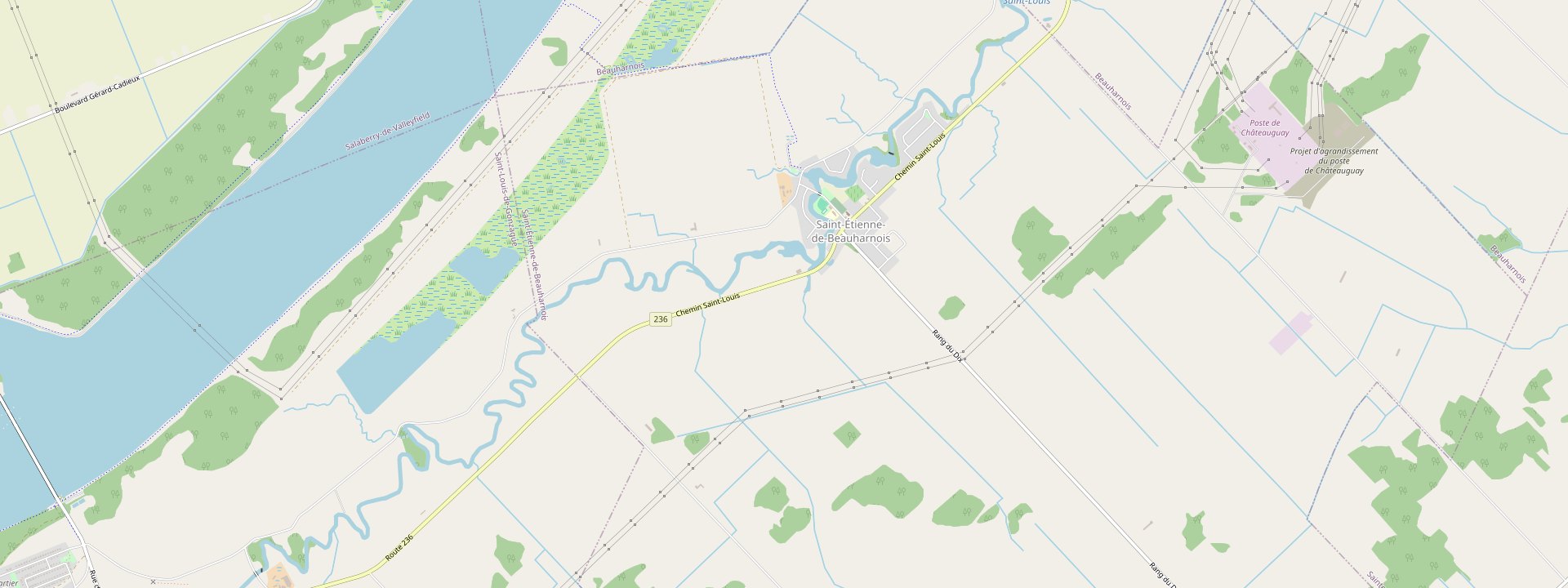 Plan des rues de Saint-Étienne-de-Beauharnois