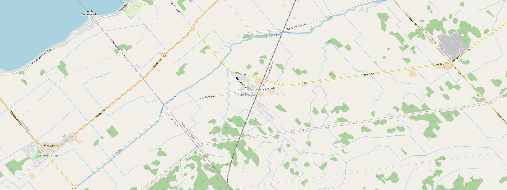 Plan des rues de Saint-Stanislas-de-Kostka