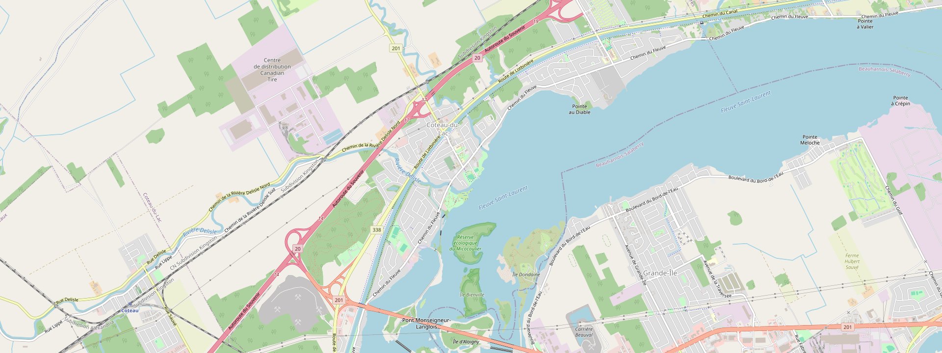 Plan des rues de Coteau-du-Lac