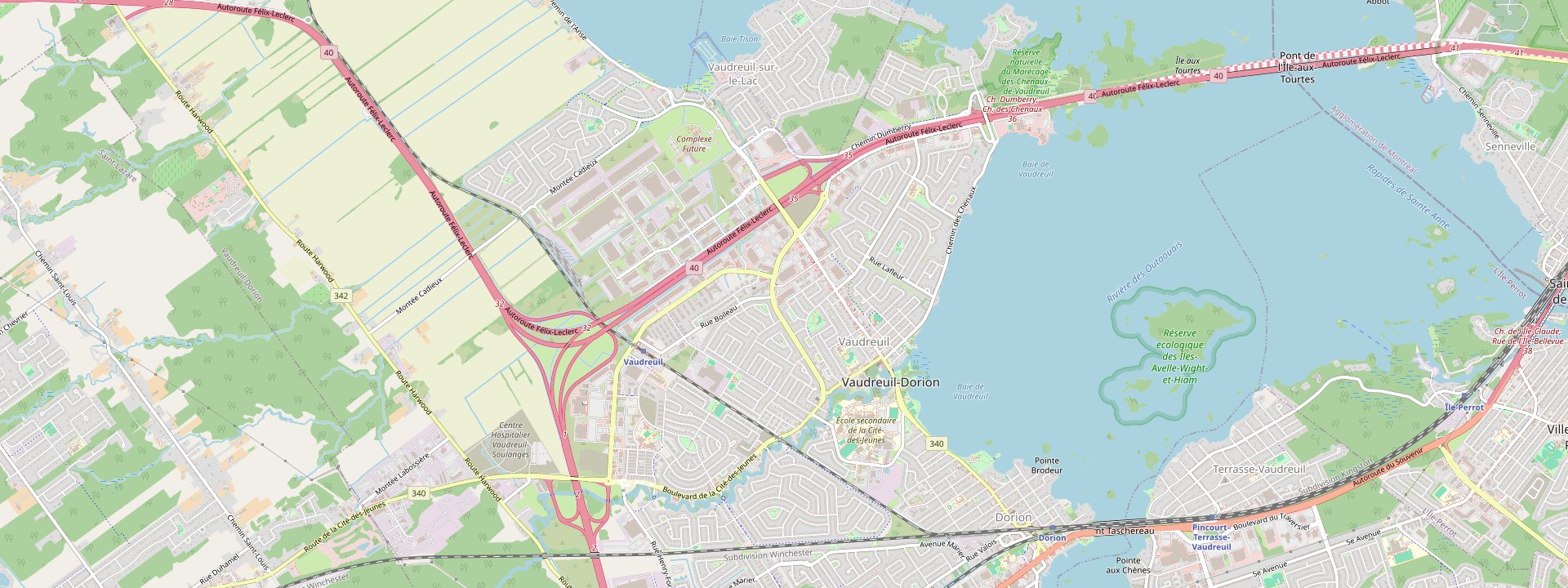 Plan des rues de Vaudreuil-Dorion