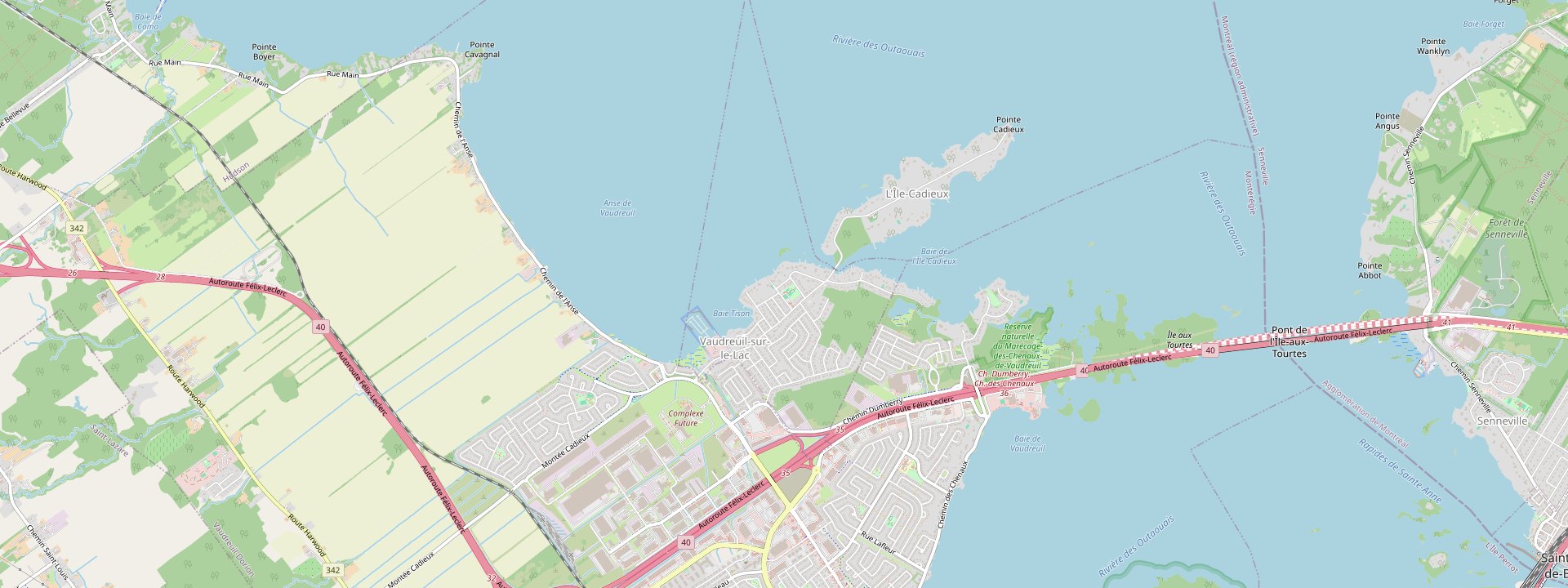 Plan des rues de Vaudreuil-sur-le-Lac