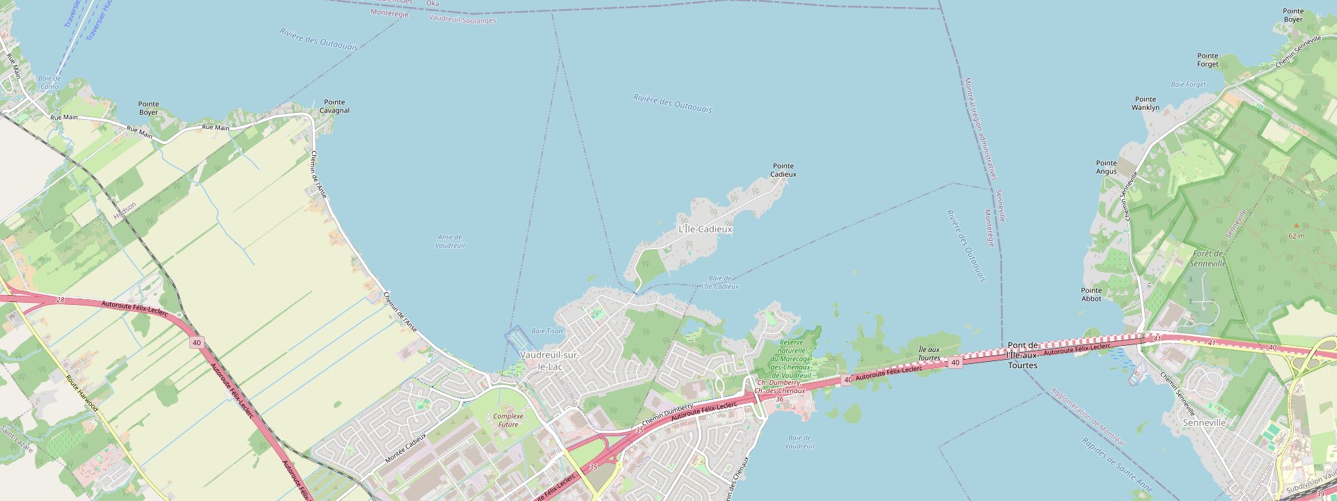Plan des rues de L'Île-Cadieux