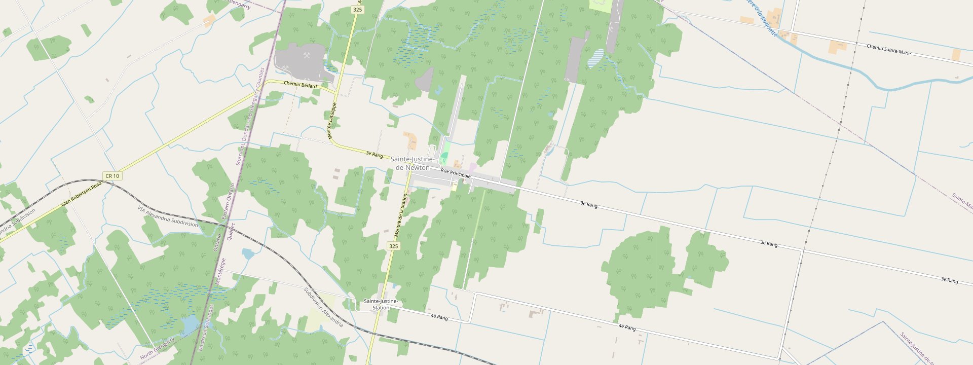 Plan des rues de Sainte-Justine-de-Newton