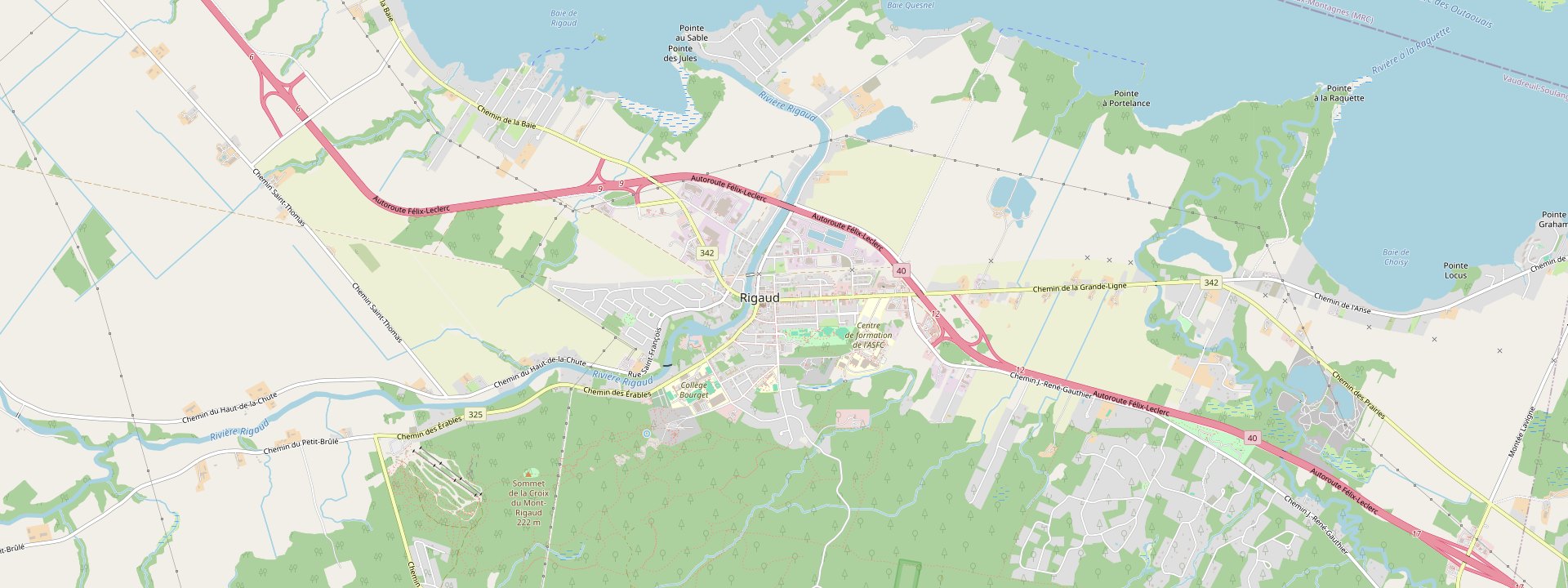 Plan des rues de Rigaud