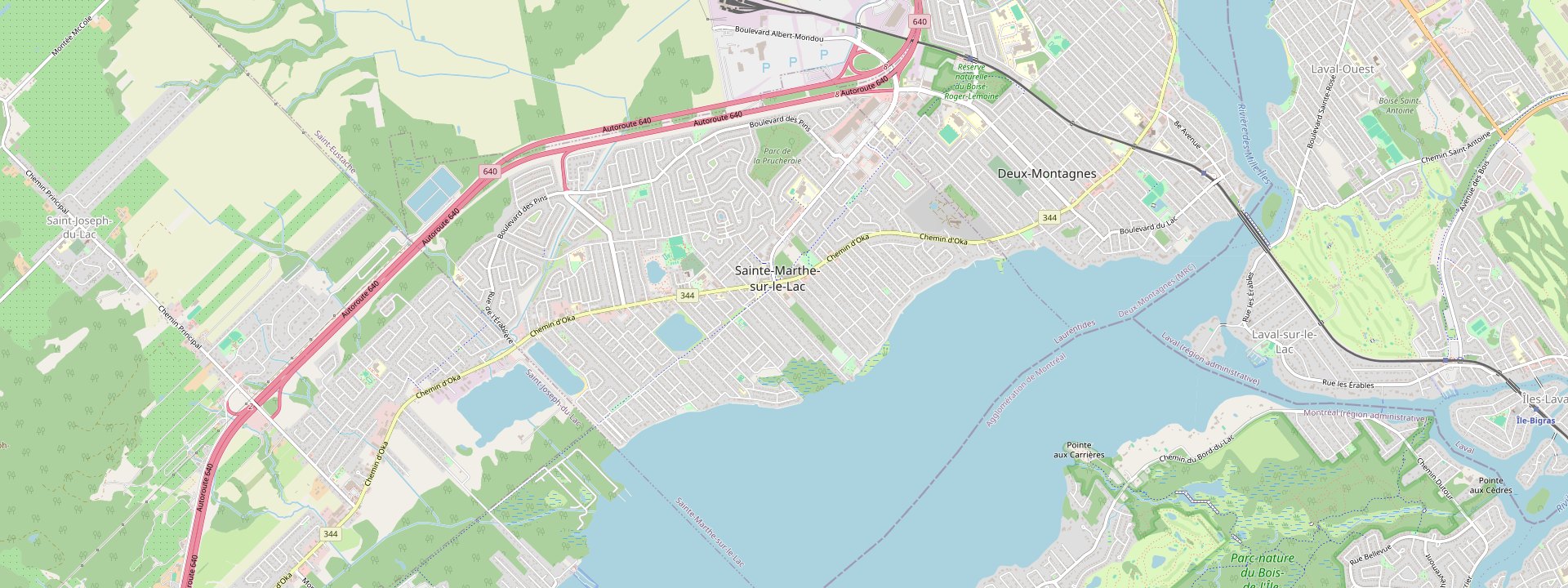 Plan des rues de Sainte-Marthe-sur-le-Lac