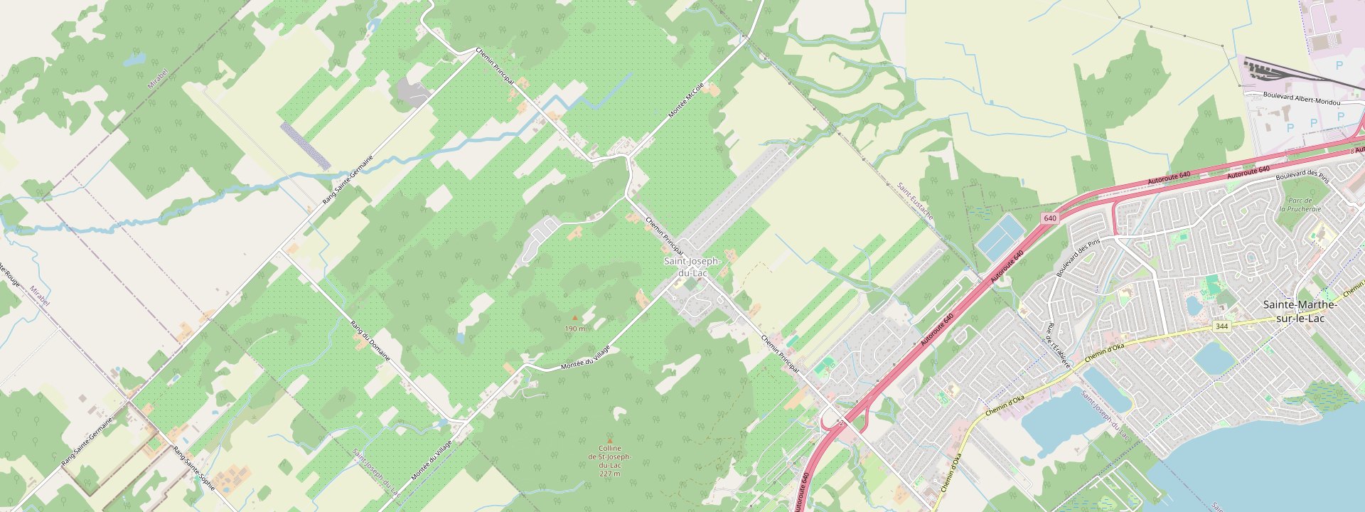 Plan des rues de Saint-Joseph-du-Lac