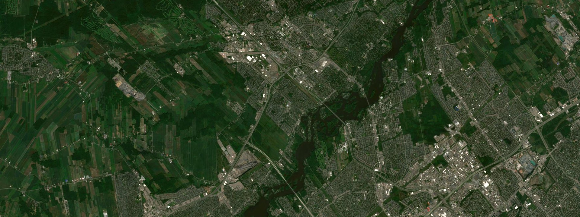 Vue satellite de Boisbriand