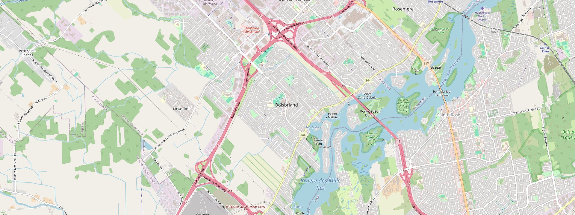 Plan des rues de Boisbriand