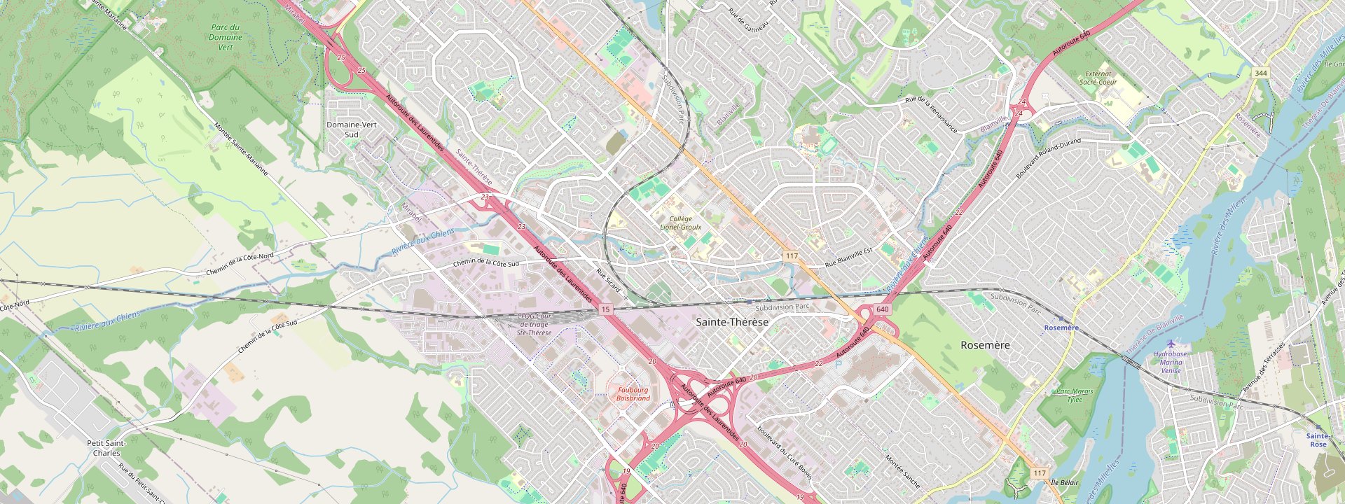 Plan des rues de Sainte-Thérèse