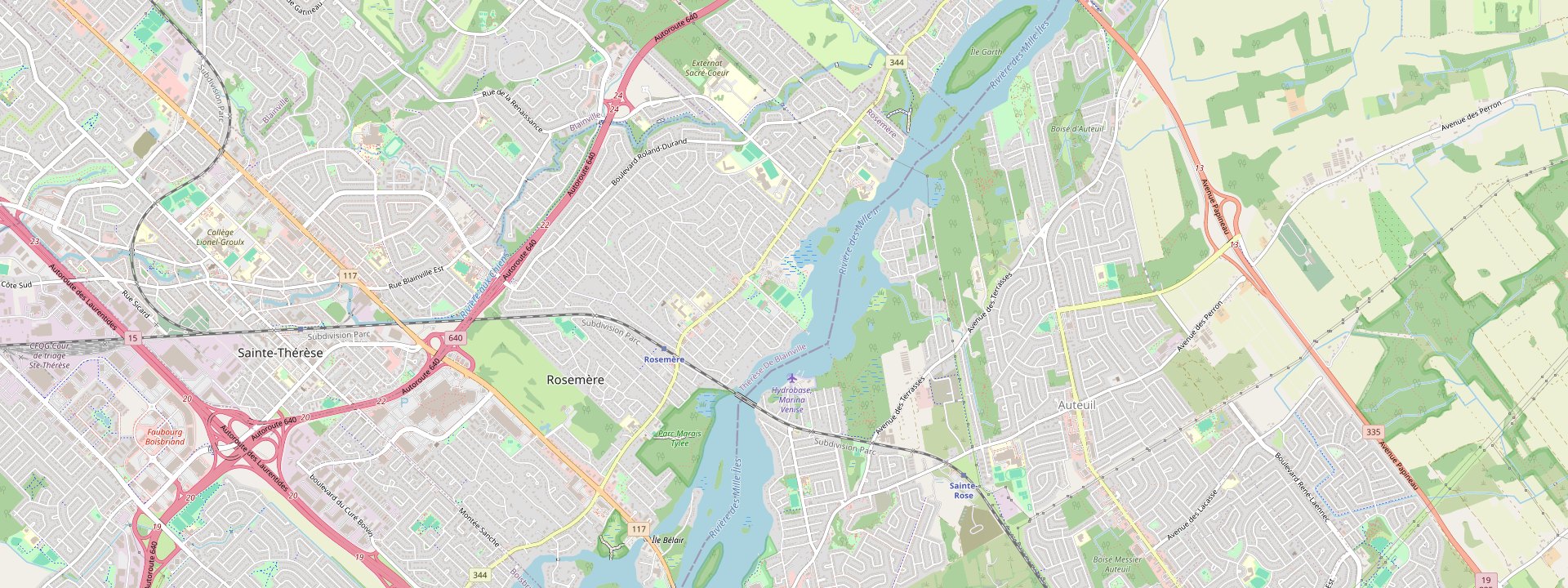 Plan des rues de Rosemère