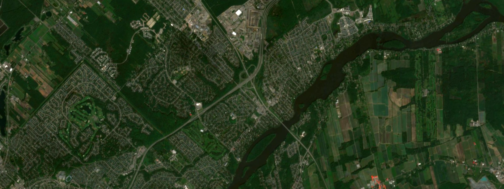 Vue satellite de Bois-des-Filion
