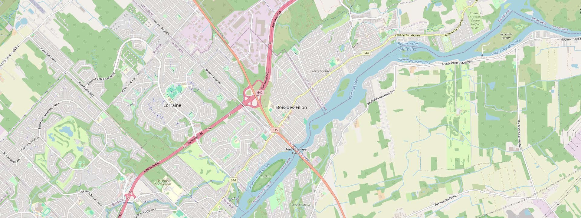 Plan des rues de Bois-des-Filion
