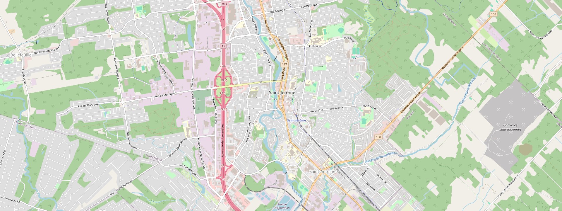 Plan des rues de Saint-Jérôme