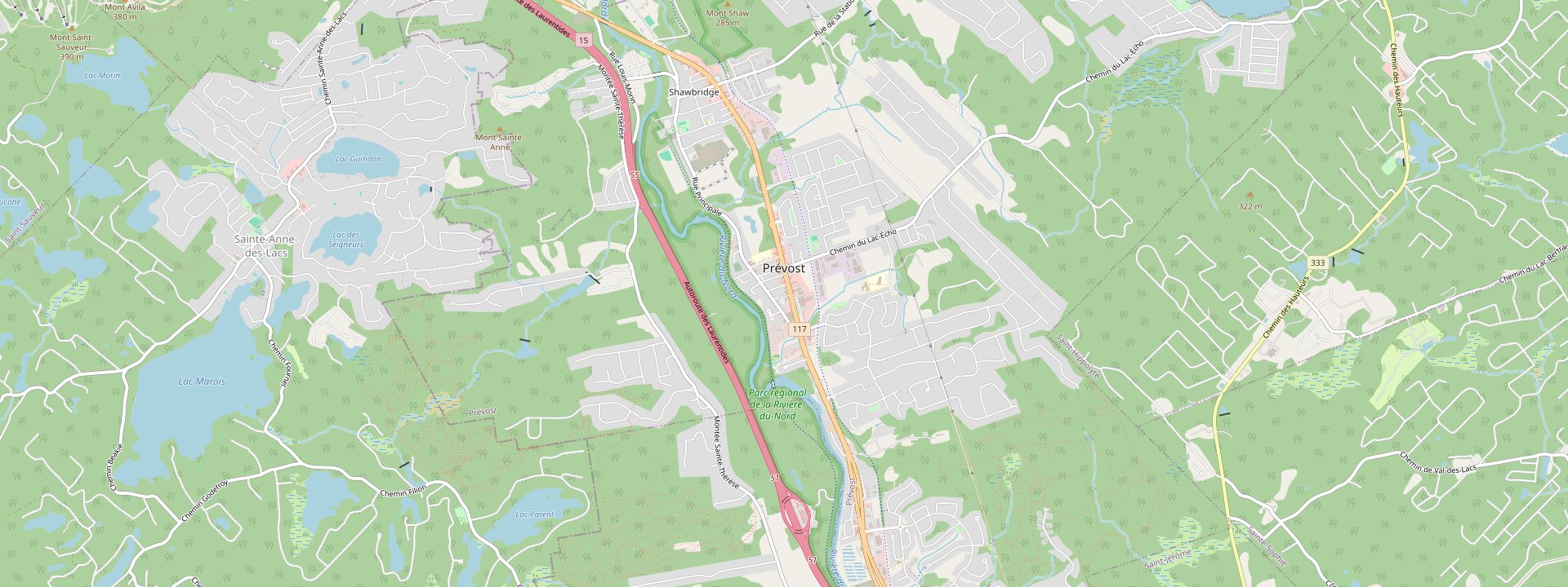 Plan des rues de Prévost
