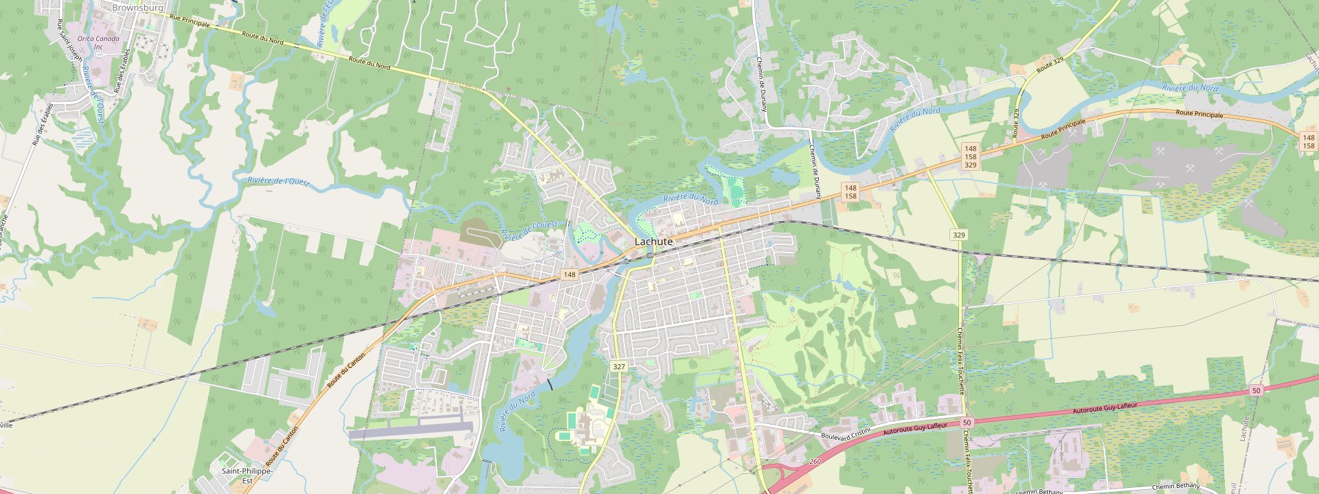 Plan des rues de Lachute