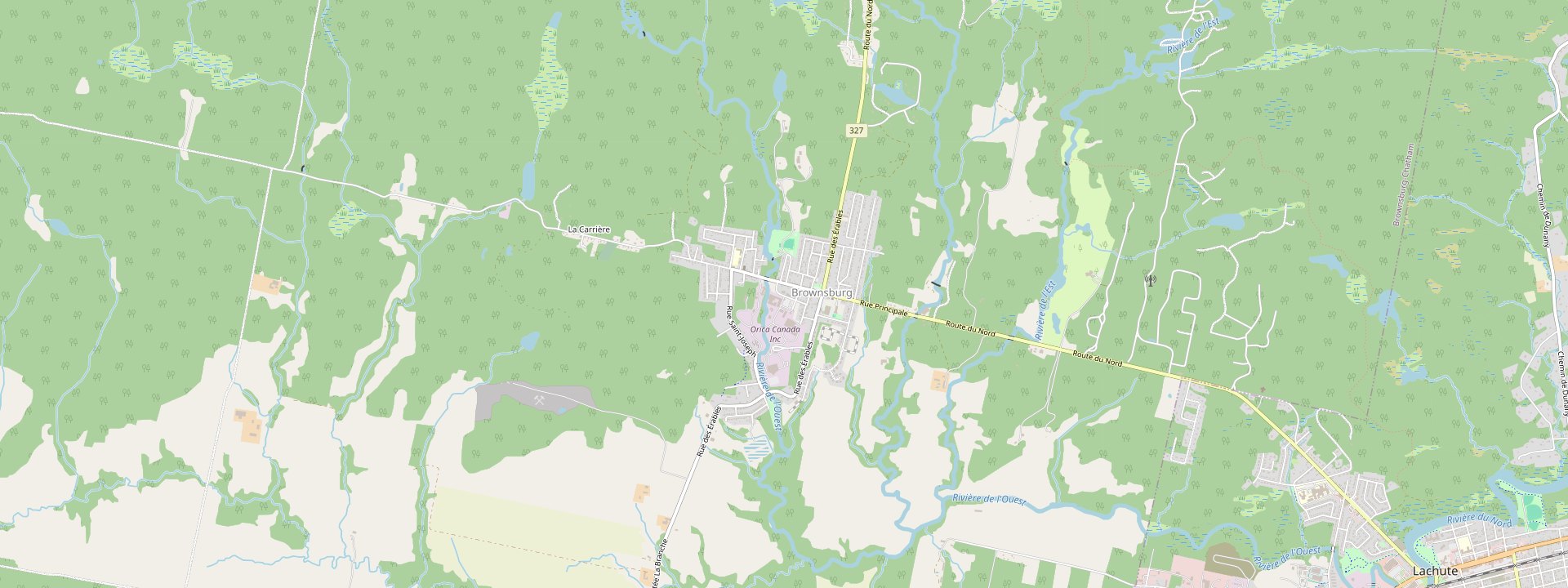 Plan des rues de Brownsburg-Chatham