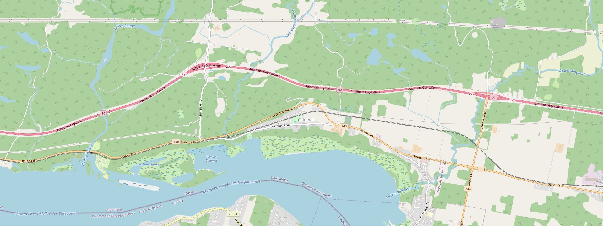 Plan des rues de Grenville-sur-la-Rouge