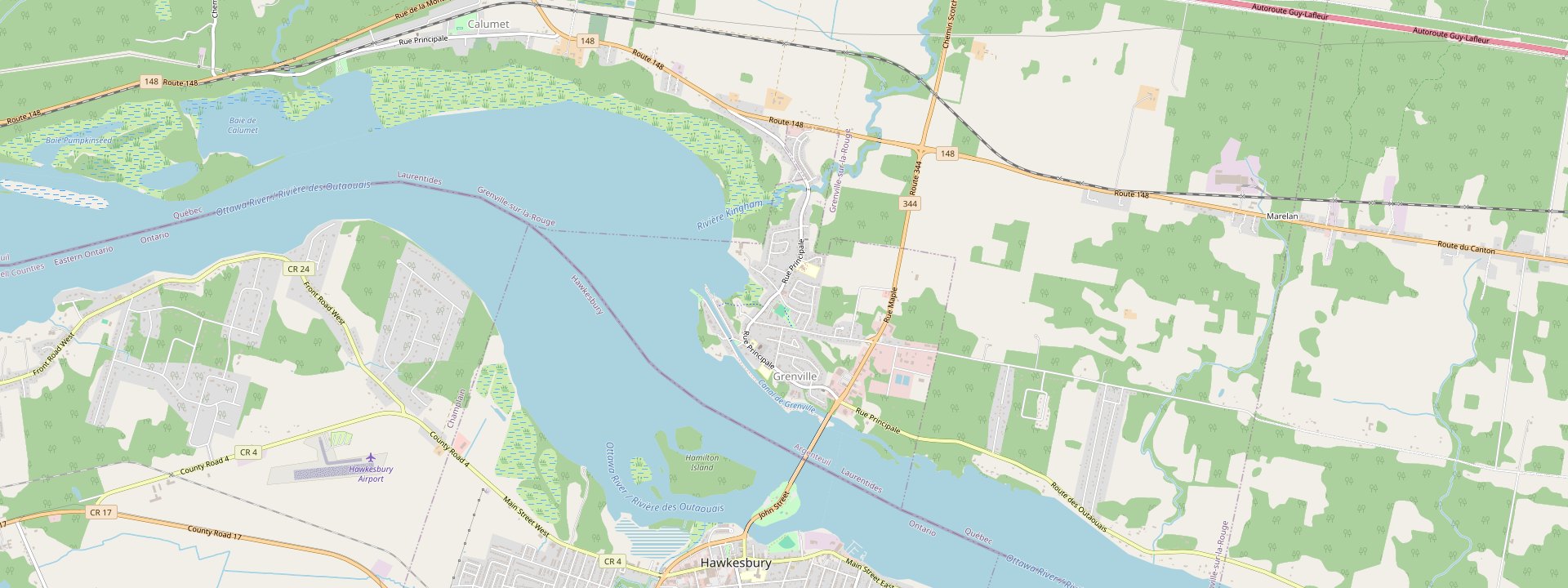 Plan des rues de Grenville