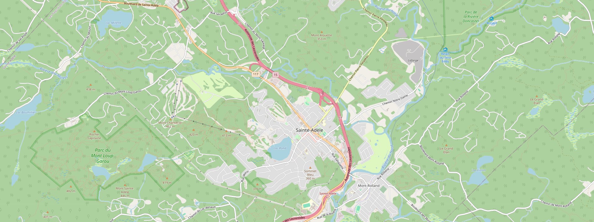 Plan des rues de Sainte-Adèle