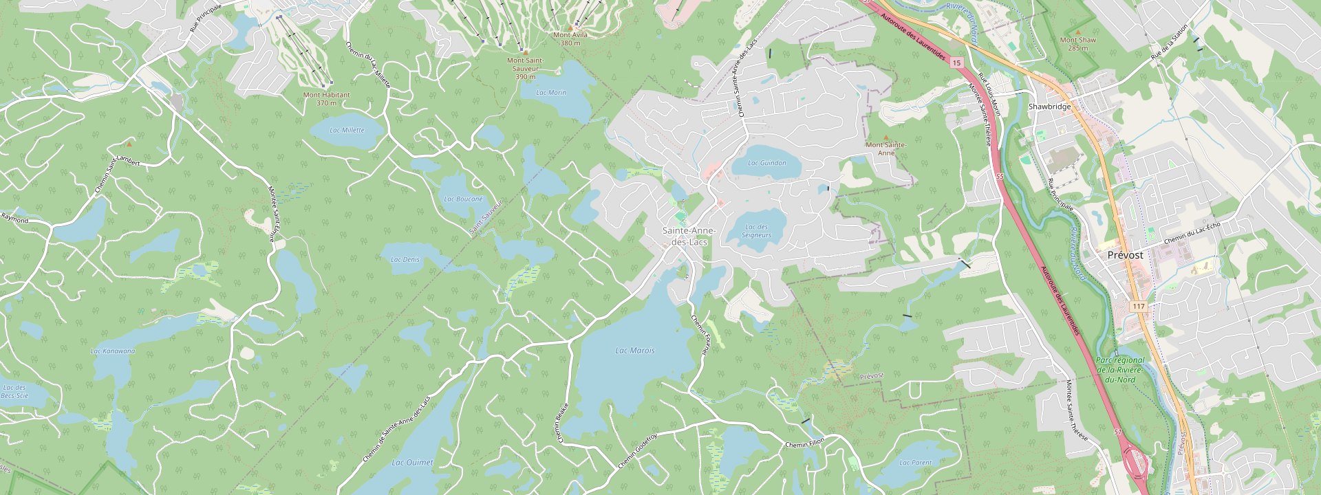 Plan des rues de Sainte-Anne-des-Lacs