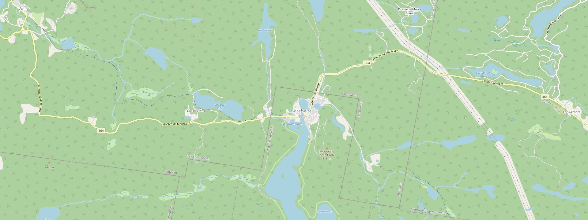 Plan des rues de Lac-des-Seize-Îles