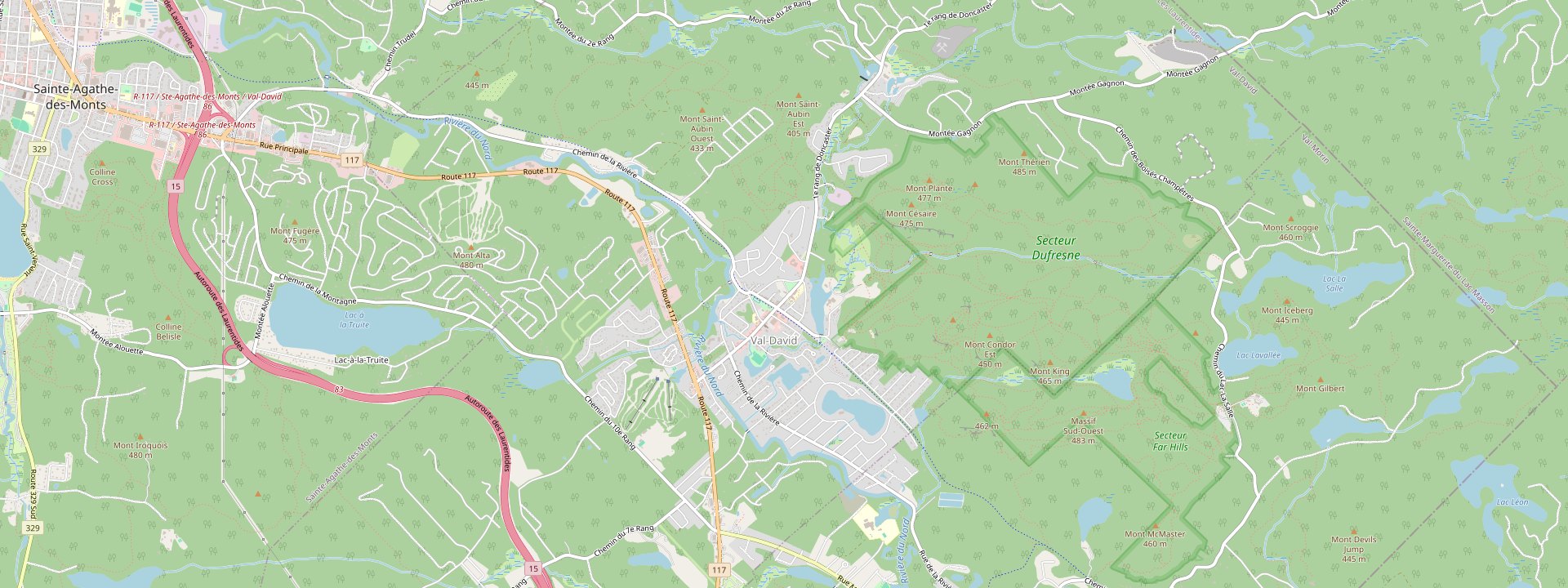 Plan des rues de Val-David