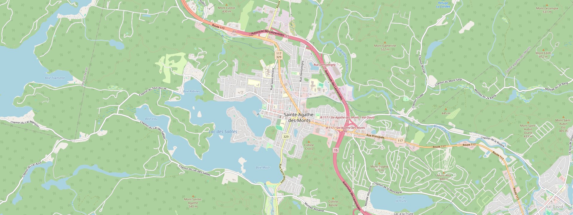 Plan des rues de Sainte-Agathe-des-Monts