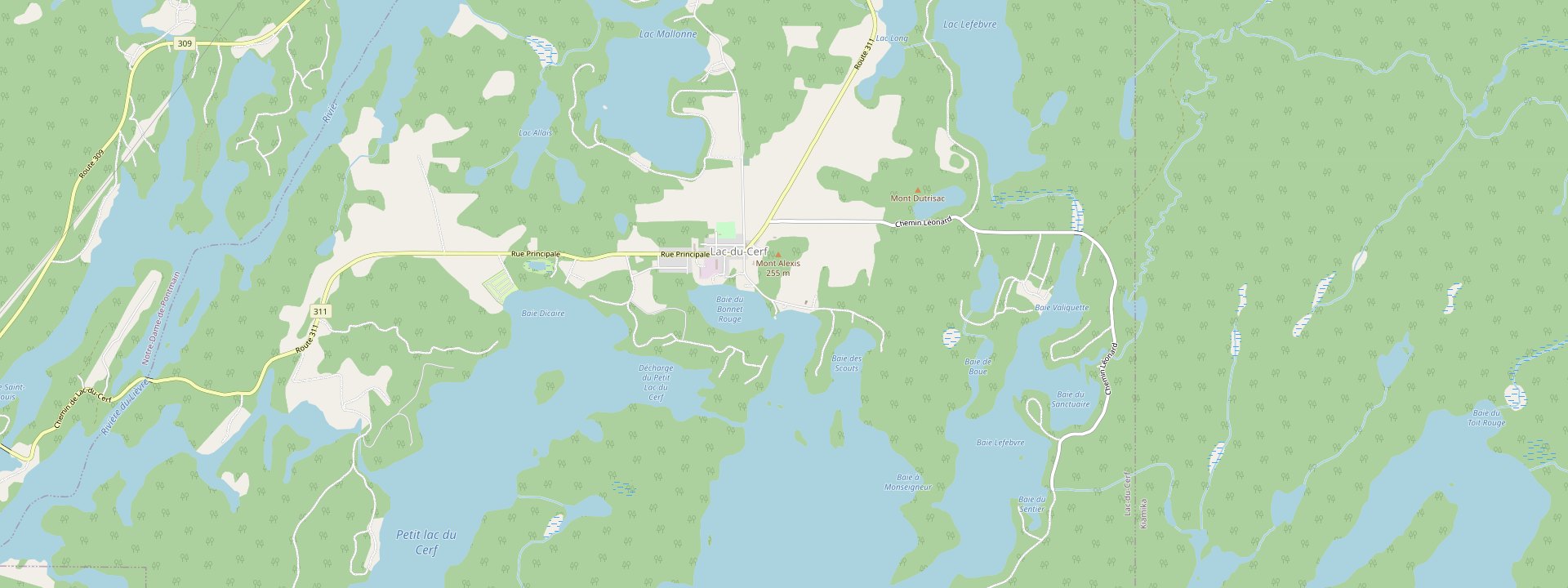 Plan des rues de Lac-du-Cerf