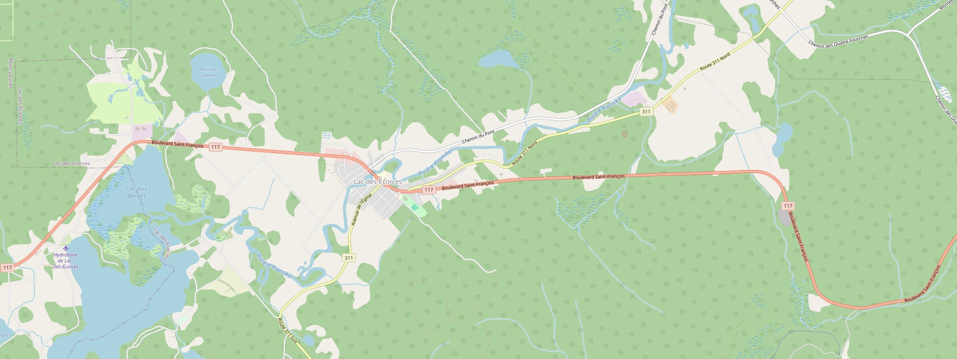 Plan des rues de Lac-des-Écorces