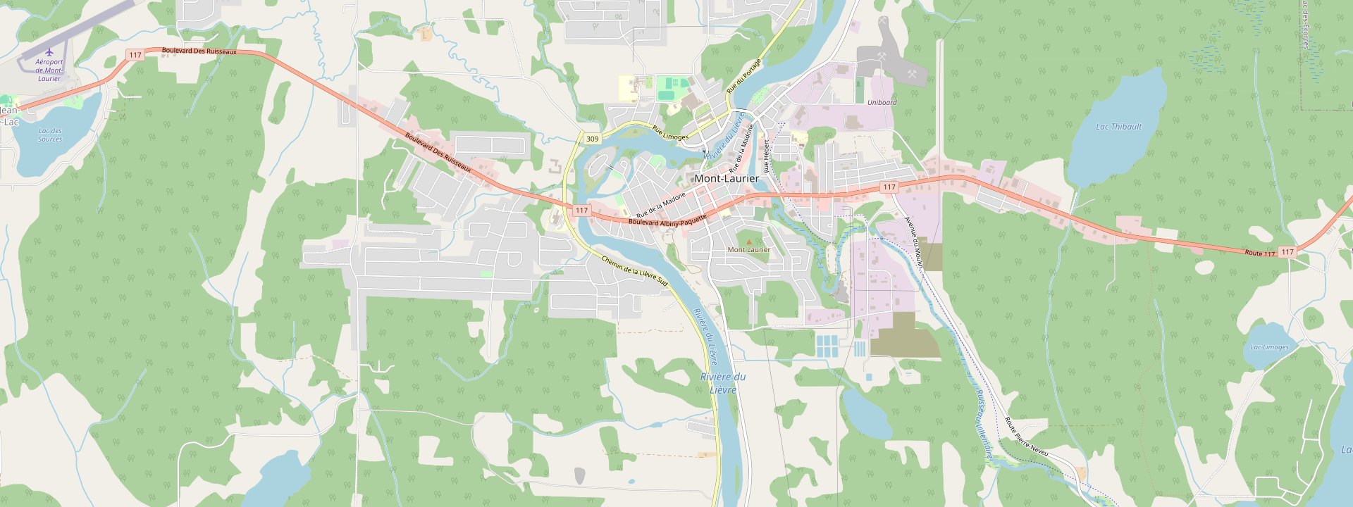 Plan des rues de Mont-Laurier