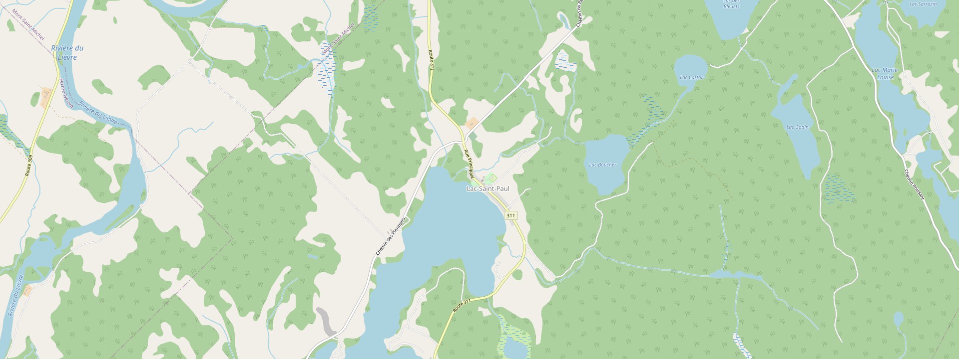 Plan des rues de Lac-Saint-Paul
