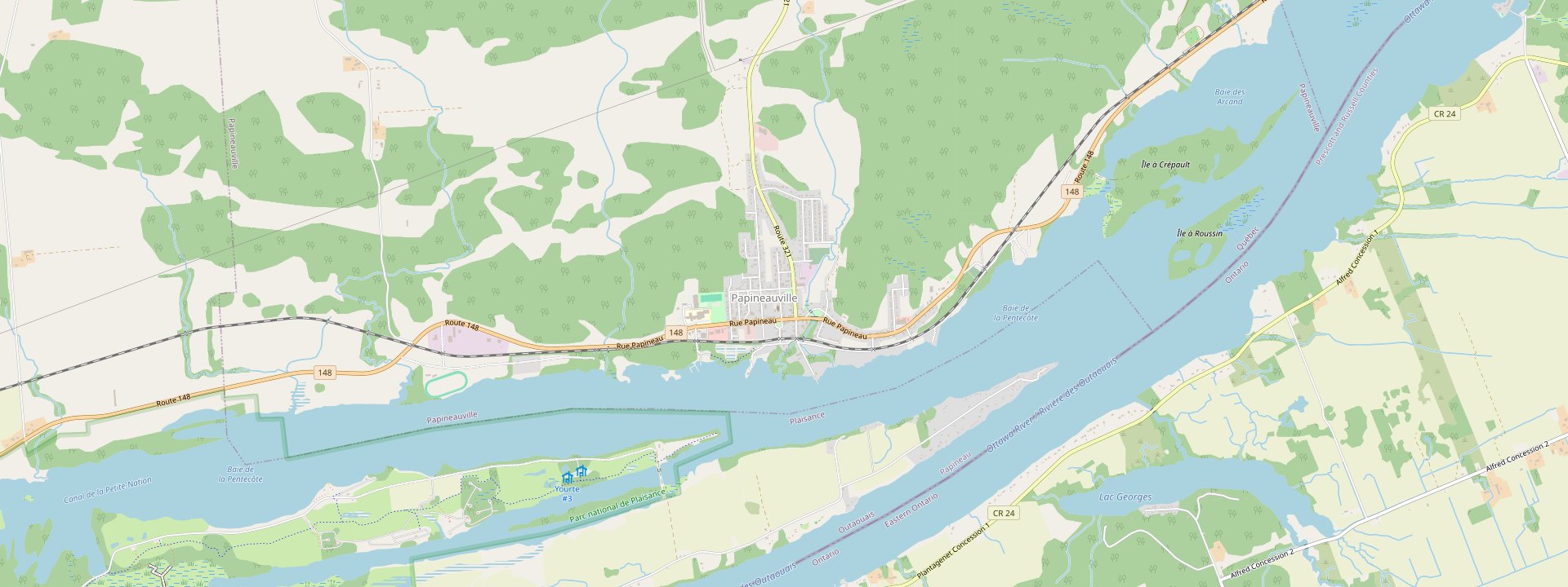 Plan des rues de Papineauville