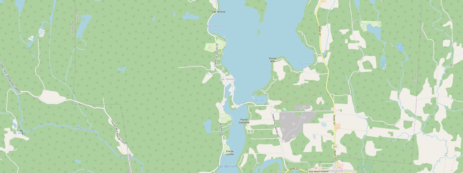Plan des rues de Lac-Simon