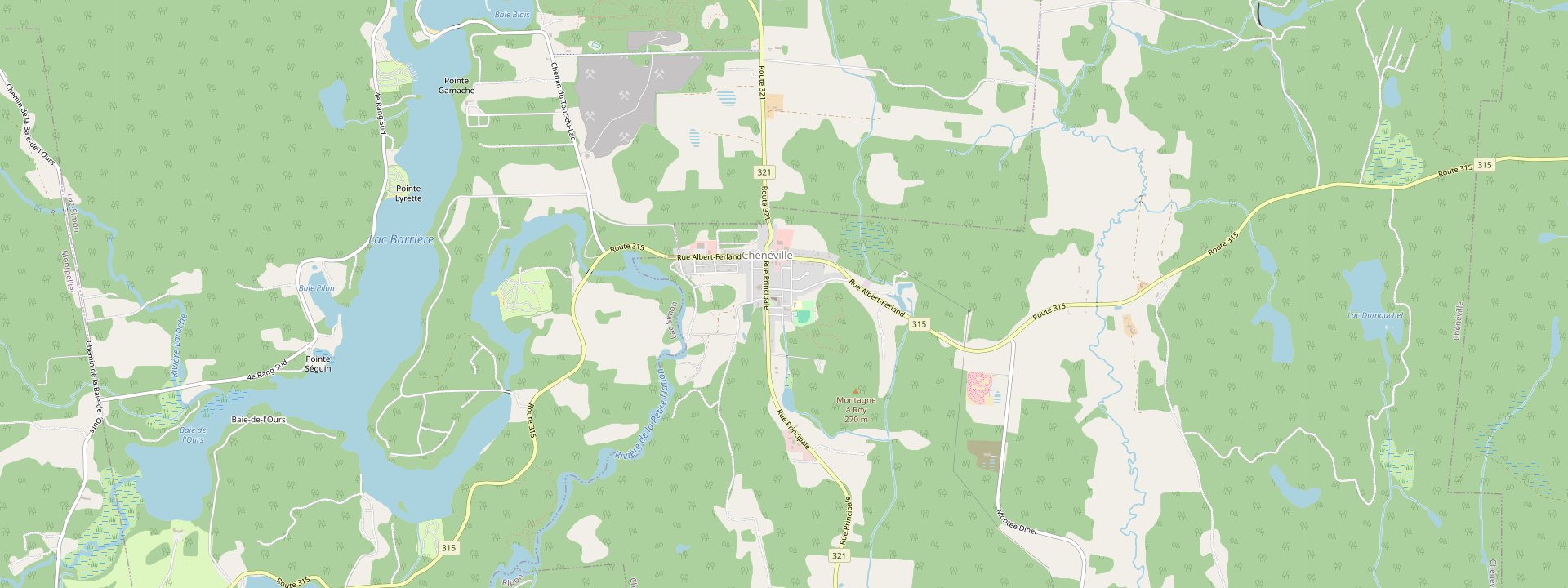 Plan des rues de Chénéville