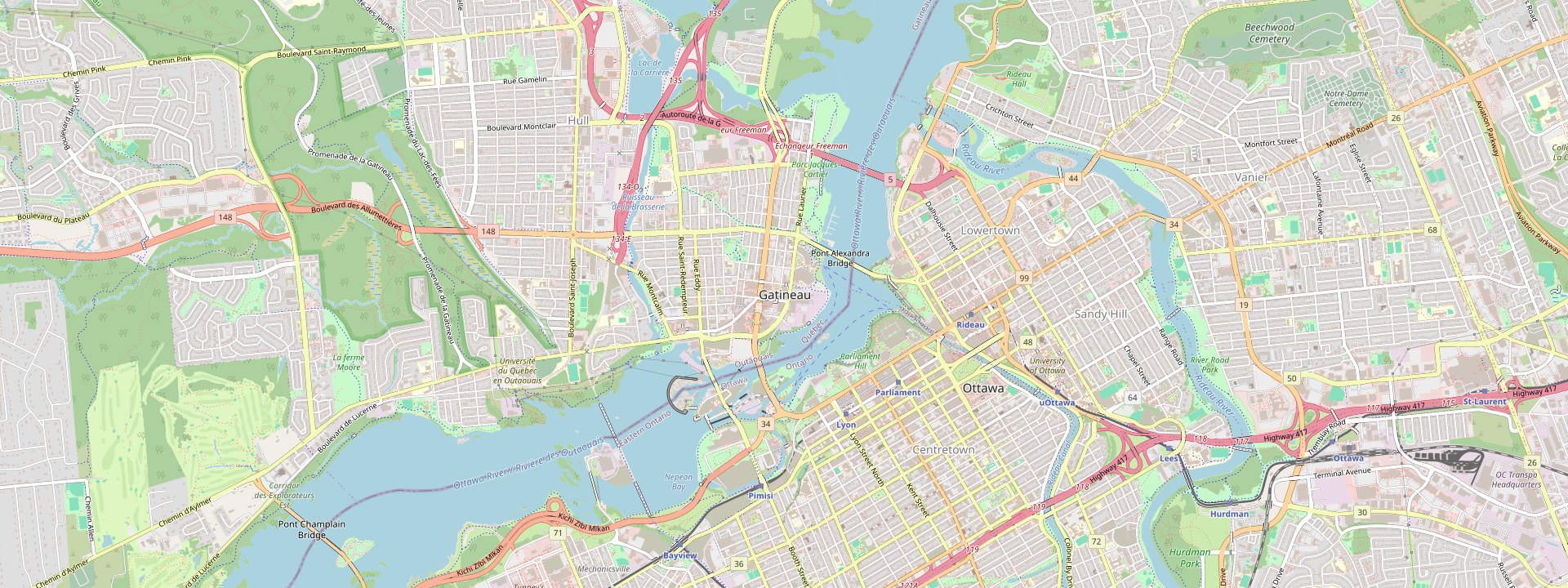 Plan des rues de Gatineau