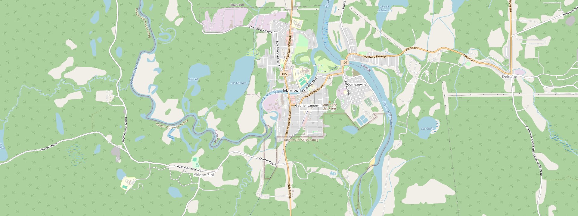 Plan des rues de Maniwaki