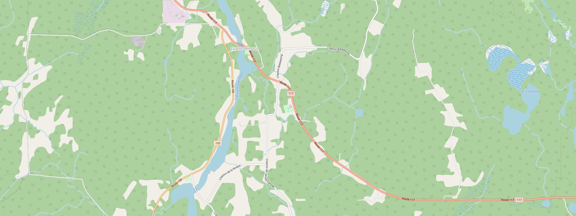 Plan des rues de Grand-Remous