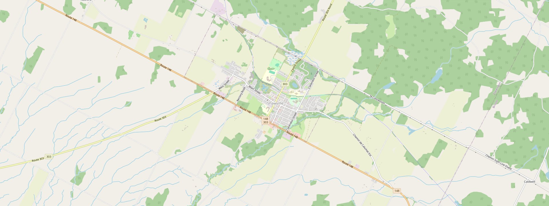 Plan des rues de Shawville