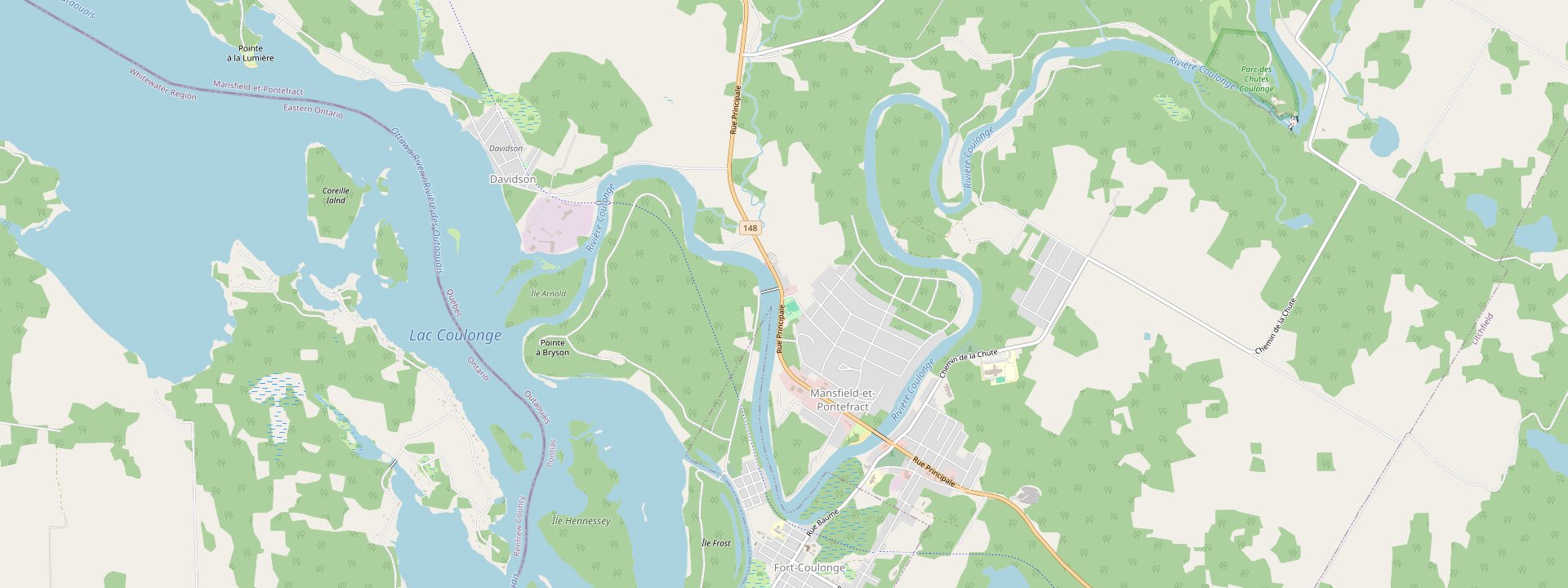 Plan des rues de Mansfield-et-Pontefract
