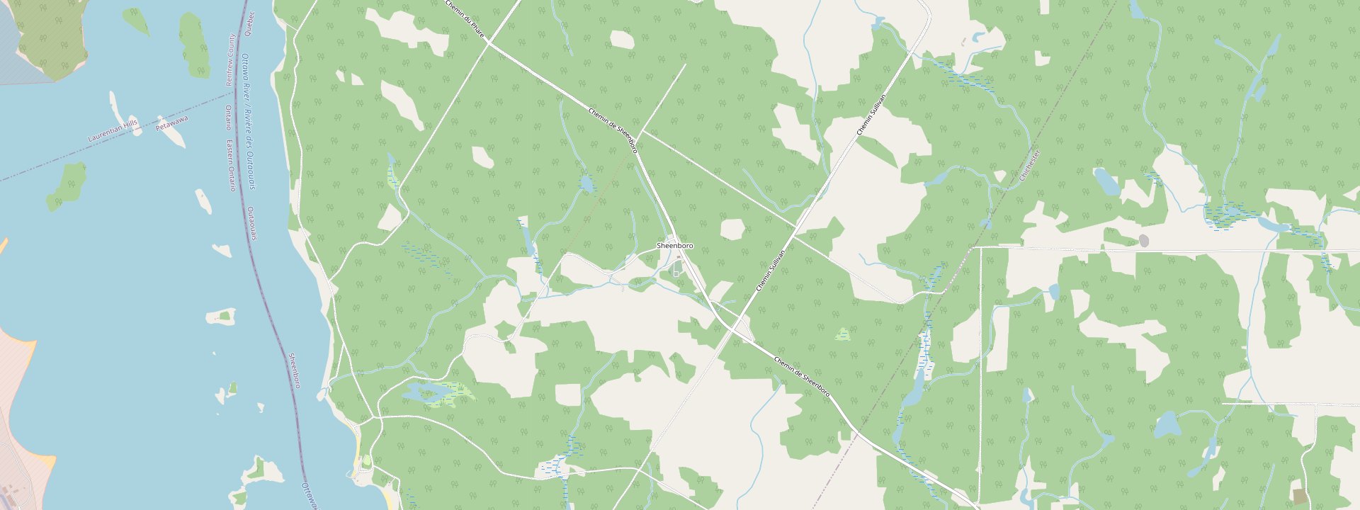 Plan des rues de Sheenboro