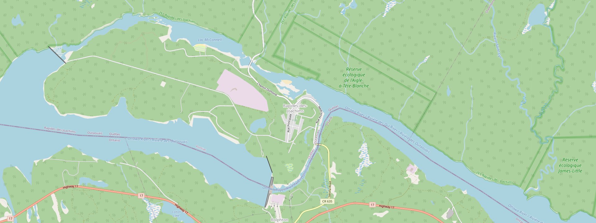 Plan des rues de Rapides-des-Joachims