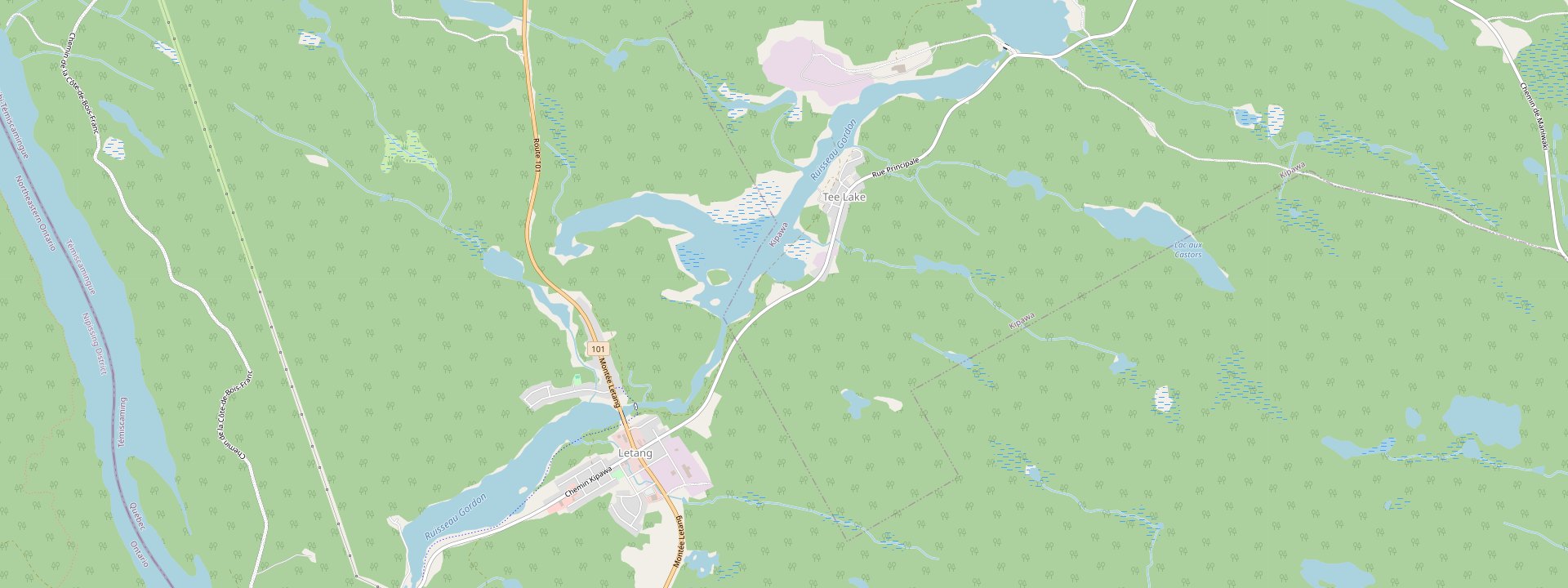 Plan des rues de Kipawa